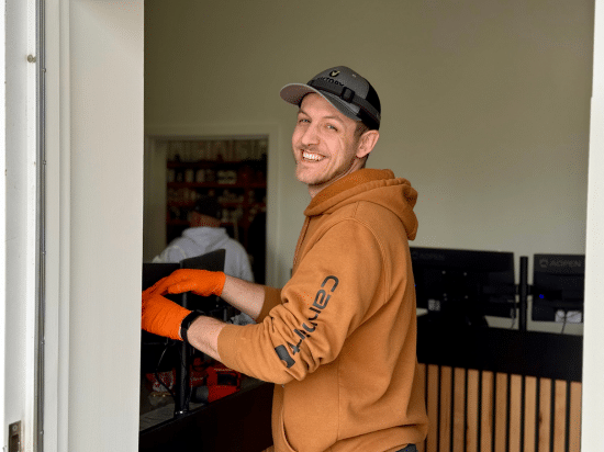 a man standing in a room