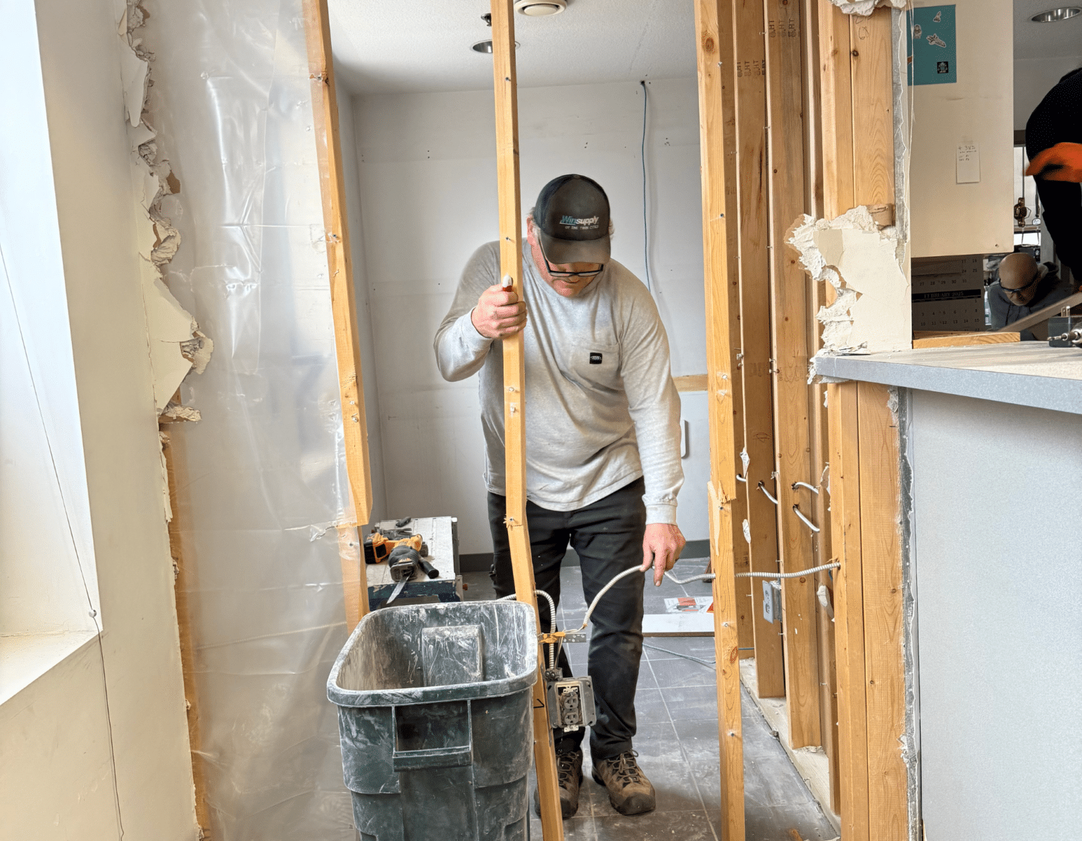 a person standing in front of a door
